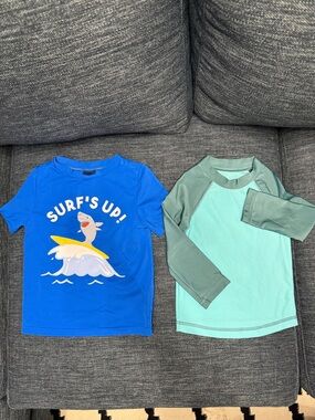 Old Navy Blue Kids' 'Surf's Up' Shark Swim Shirt and Cat & Jack Longsleeve